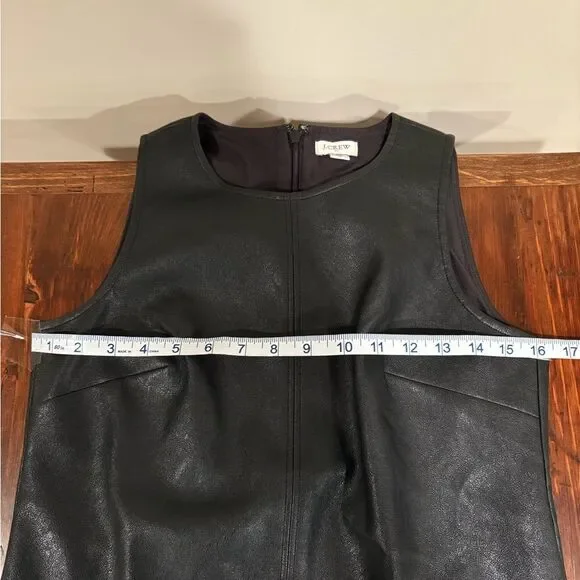 J Crew Faux Leather Sleeveless Dress Size 2P - Picture 9 of 11